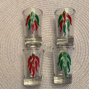 Chili Pepper Design Shot Glass Set